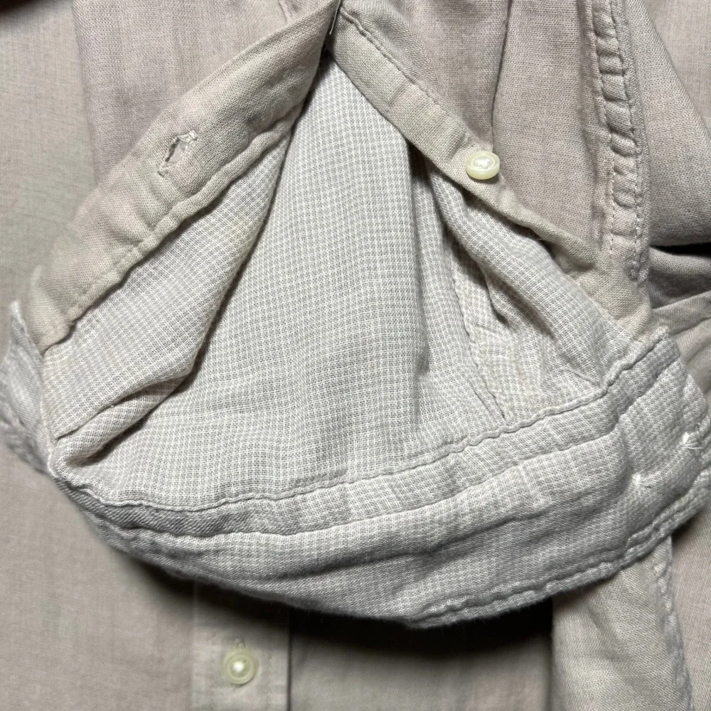 Banana Republic Mens‎ Standard Fit Cotton Button Up Shirt Beige M